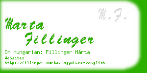 marta fillinger business card
